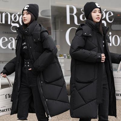 Verdickte Brot-Kleidung Daunen-Baumwolle-gepolsterte Kleidung Damen lockere Winterjacke mittellang und lang Knie-gepolsterte Jacke