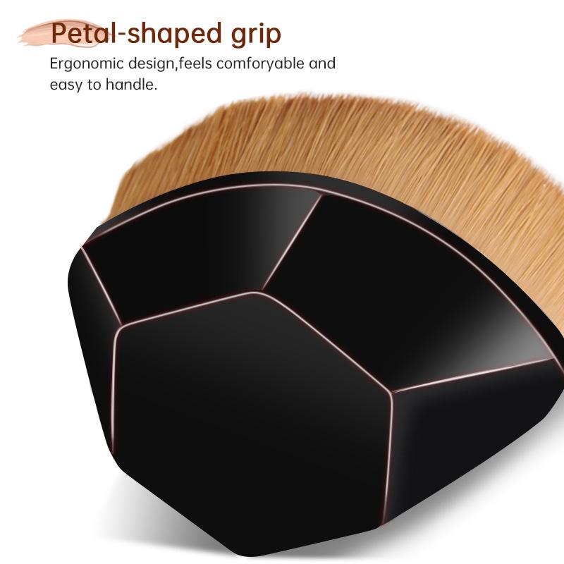 Foundation-Pinsel, Blütenblatt, nicht markierender Make-up-Pinsel, flacher Kopf, tragbar, nicht essen, Puderpinsel, Aufbewahrungsbox, Foundation-Pinsel