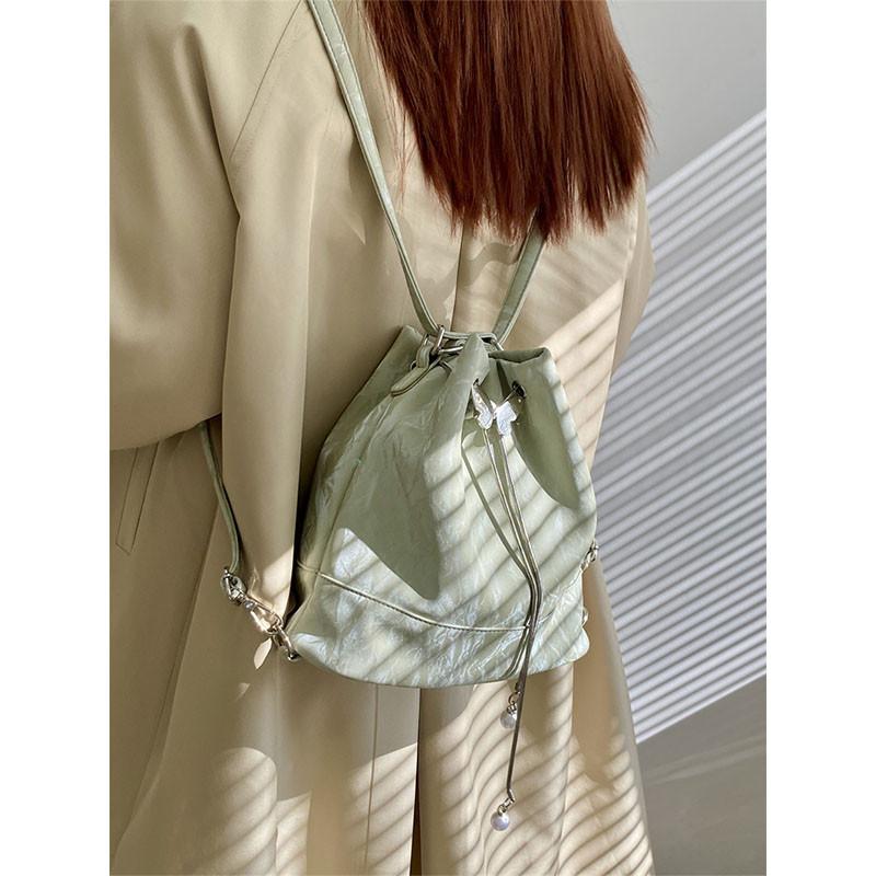 Ielgy Female Bag Mori Style High-End Feel Bucket Bag Shoulder Crossbody