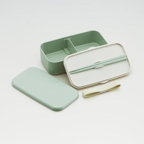 Skater Biomass Bento Box with Chopsticks, 600ml Capacity, Lunch Belt Included, Dishwasher and Microwave Safe, Made In Japan, Sepia Green, PLB6HB