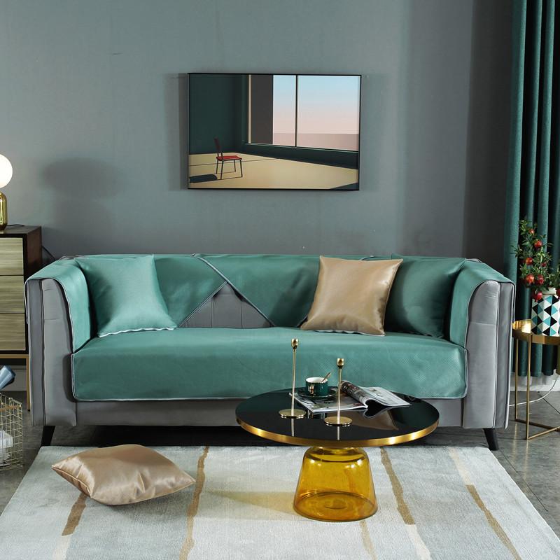 Light Luxury Sofa Cushion Summer Summer Washed Ice Silk Summer Mat Simple Cover Cover Universal Four Seasons Universal Non-Slip Cushion