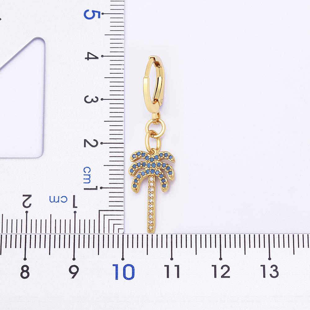 Nidin Fashion Luxury 14 Styles Wholesale Palm Tree Drop Earrings Micro Pave Cubic Zirconia High Quality Party Wedding Jewelry
