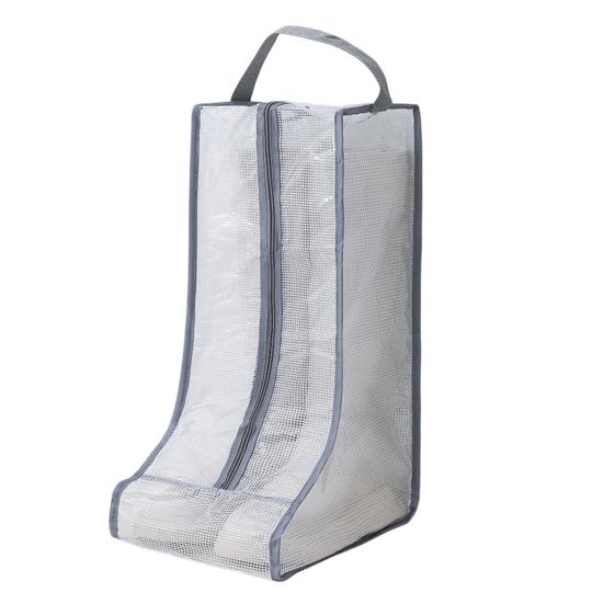 1Pc Boot Organizer Dust-proof Waterproof Space-saving Visible Handle Design Shoe Storage Pouch Household Supply