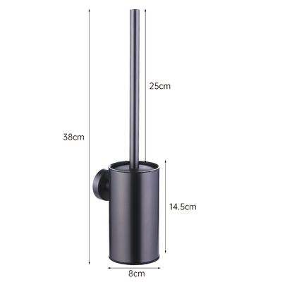 Circular Type Stainless Steel Toilet Brush Gray Bathroom Cleaning Brush Holder with Toilet Brush Wall Mount Seven Color Options