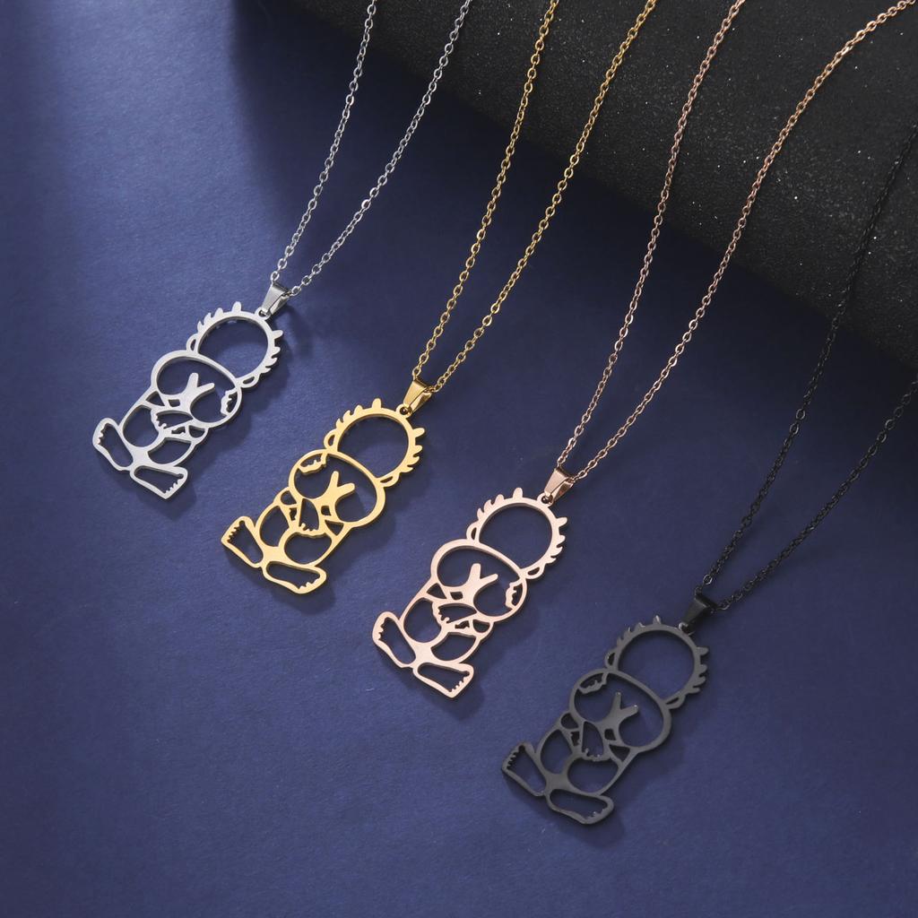 Cazador Stainless Steel Handala Boy Hanzala Pendant Necklaces for Women Men Chain On Neck Gift Jewelry