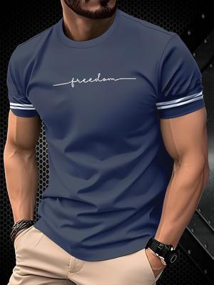 Verão Gola Redonda Estampa 3D Top Camisetas Masculinas Casuais da Moda de Manga Curta