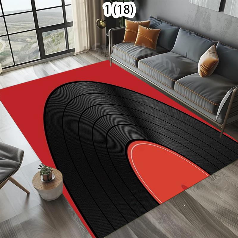 Print Kleurrijk Vinylplaten Patroon Zacht Vloerkleed Wasbare Vloermat voor Muziekfans Slaapkamer Keuken Woondecoratie Tapijt 40x60cm