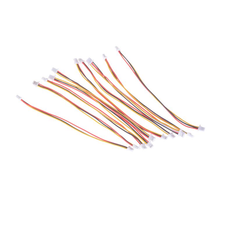 10 X Mini Micro Sh 1.0Mm 3-Pin Jst Dvojitý Konektor Zástrčka Vodiče Kabely 100Mm