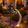 Decorazioni Giardino di Halloween Caldaia della Strega Luce per Cortile, Palo Sagoma Volante con Colorato Spaventoso Decorazione Esterna LED, Lanterna Decorativa Spettrale per