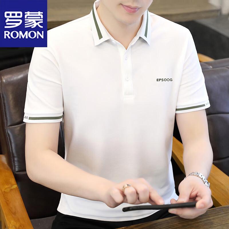 

ROMON Men s Short Sleeve Business Polo Shirt L