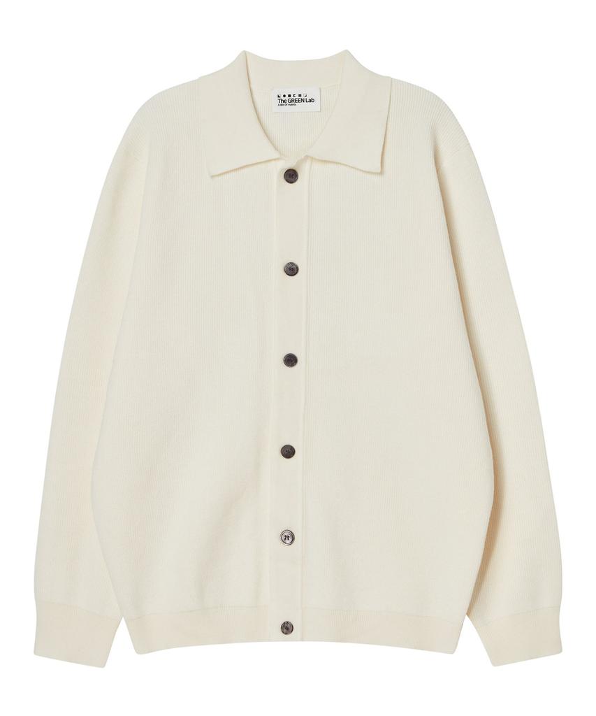 The Green Lab Collared Knit Cardigan [Ivory]