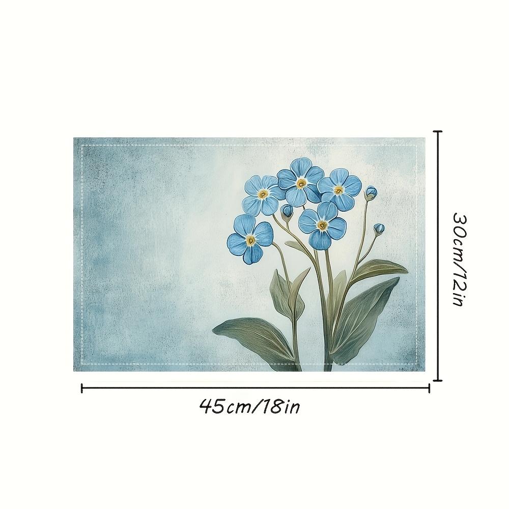 Selfless Flower Exquisite Floral Vintage Plant Placemat, Fashion Printed Pattern Table Mat, Suitable for Dining Table, Kitchen, Parties, Indoor,