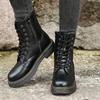 Women 'S Fashion Boots Autumn And Winter Warm And Comfortable All -Match Lace -Up Mid -Tube Flat Waterproof Non -Slip Women 'S Shoes