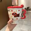 ins style high value polka dot mug girl cute ceramic water cup children's milk breakfast cup birthday gift