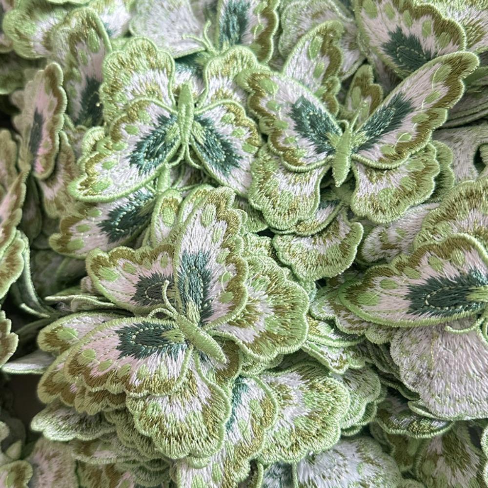 Detachable Embroidery Thread Butterfly Fabric Patch Butterfly Shape Small Fabric Applique DIY Decorative Patch
