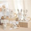 Baby Organic Cotton Rattle Set With Grasping And Soothing Features For Newborns