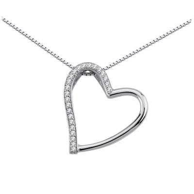 [K4535] - White 'Love' Silver Necklace