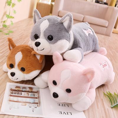 60-100cm Cute Corgi Dog Plush Toy Lovely Christmas Gift for Kids Stuffed Soft Animal Cartoon Pillow  Valentine Present
