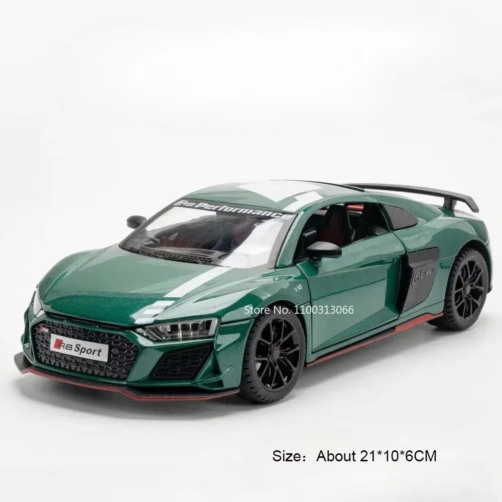 1:Maßstab 1:24 R8 V10 PLUS Automodell Gummireifen Sportwagen Diecast Modelle Rückziehfahrzeuge Sammlerspielzeug für Kinder Geschenke