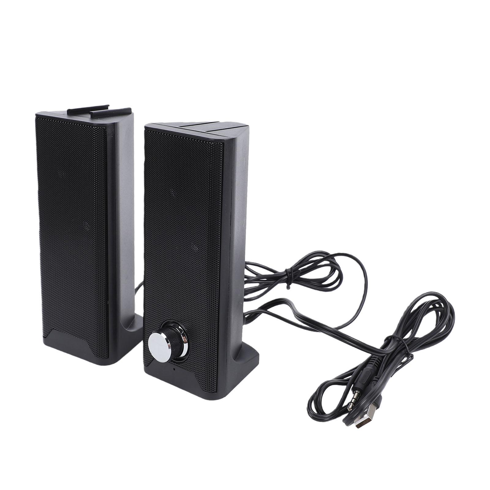 

2 In 1 Computer Speaker with Volume Knob USB Plug and Play 35mm Sound Input Gaming Speakers for PC Laptop Desktop
