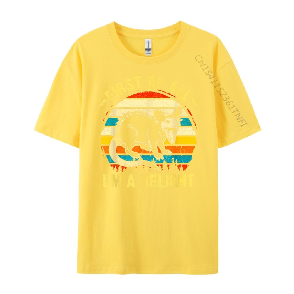 First Of All I M A Delight Sarcastic Angry Opossum Possum Anime T Shirts Mens Designer Clothes Game