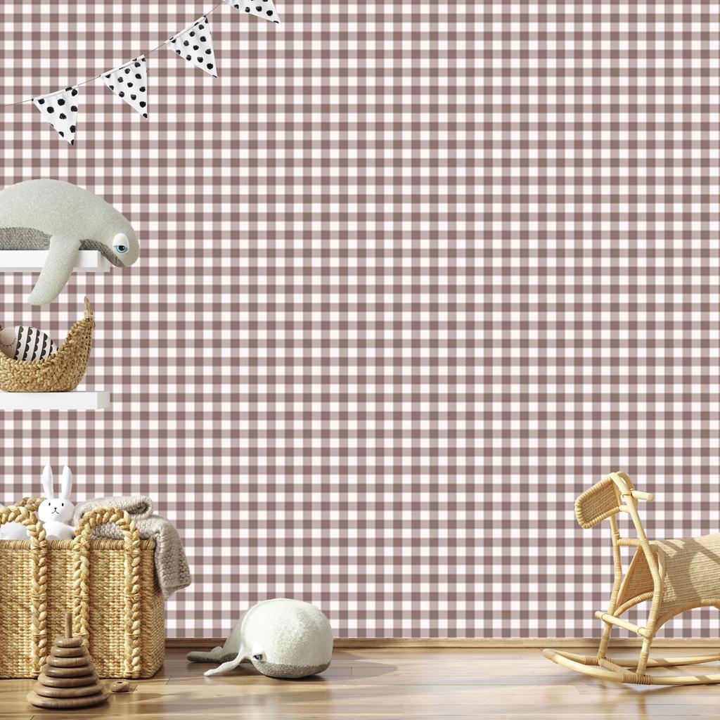Wallpaper Fabric Pattern Red, Light Gray and White 50x1000