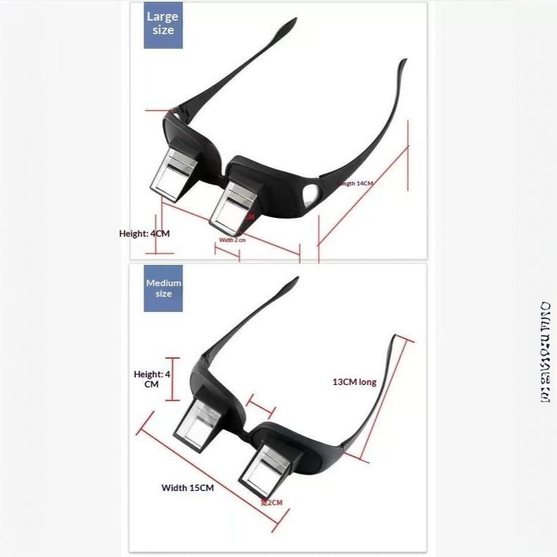 Lightweight Lazy Prism Reading Glasses Durable Horizontal Lie View Eyewear Black 1PC for Daily Home Leisure Use