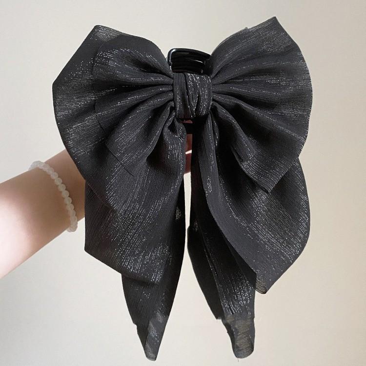 

Black Mesh Bow Hair Clip Female Korean Banquet Outdoor Spring Clip Hair Accessories