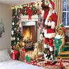 Tapisserie de Noël Home Decor Tapestry Santa Claus Printed Polyester Tapestry Living Room Room Wall Decor Backdrop Fabric