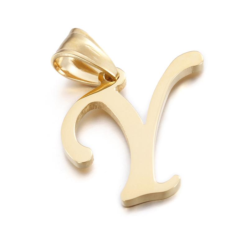 European and American Style Stainless Steel Pendant Jewelry - 26 Golden Titanium Steel Letters