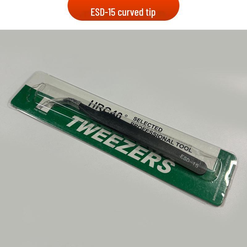 Precision Anti-static Stainless Steel Tweezers Set: Straight Tip, Bent Tip, Thickened, Pointed Tip, Bird's Nest Beauty Tweezers.