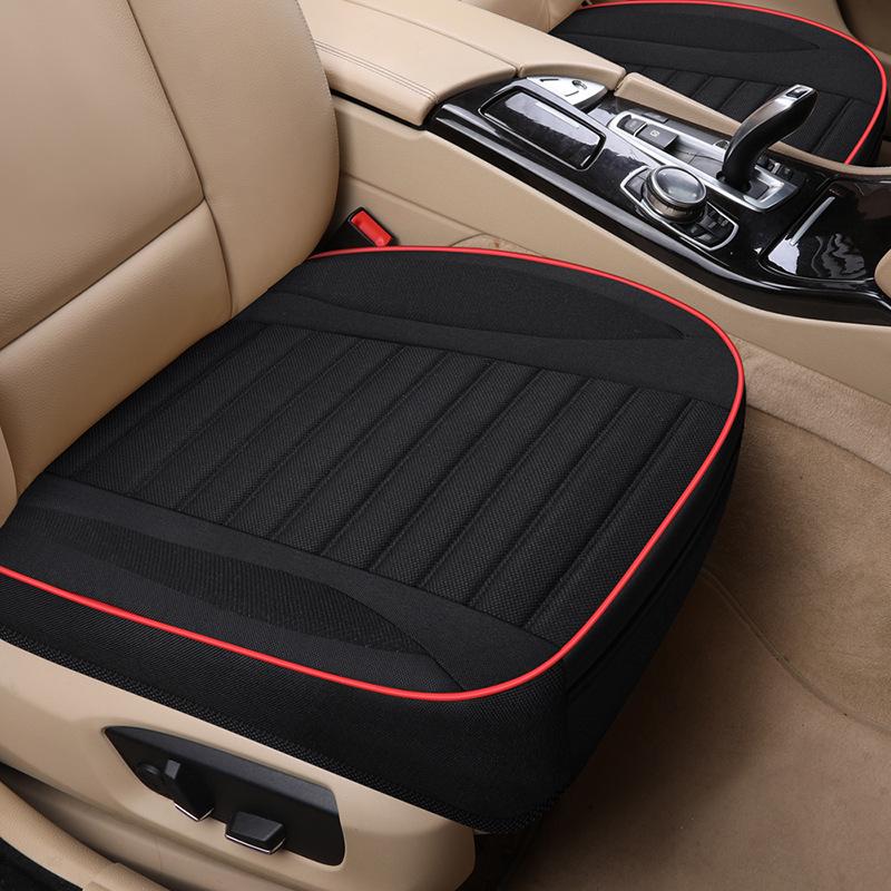 Universal Car Seat Cushion Set: Linen, Spring/Summer, Main & Co-driver, Three-Piece, No Backrest.