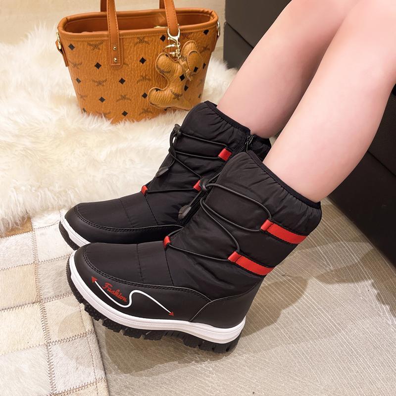 Winter Platform Girls Boots Fashion Casual Nonslip Outdoor Activity Shoes Children Plus Velvet Warm Waterproof Snow Boots