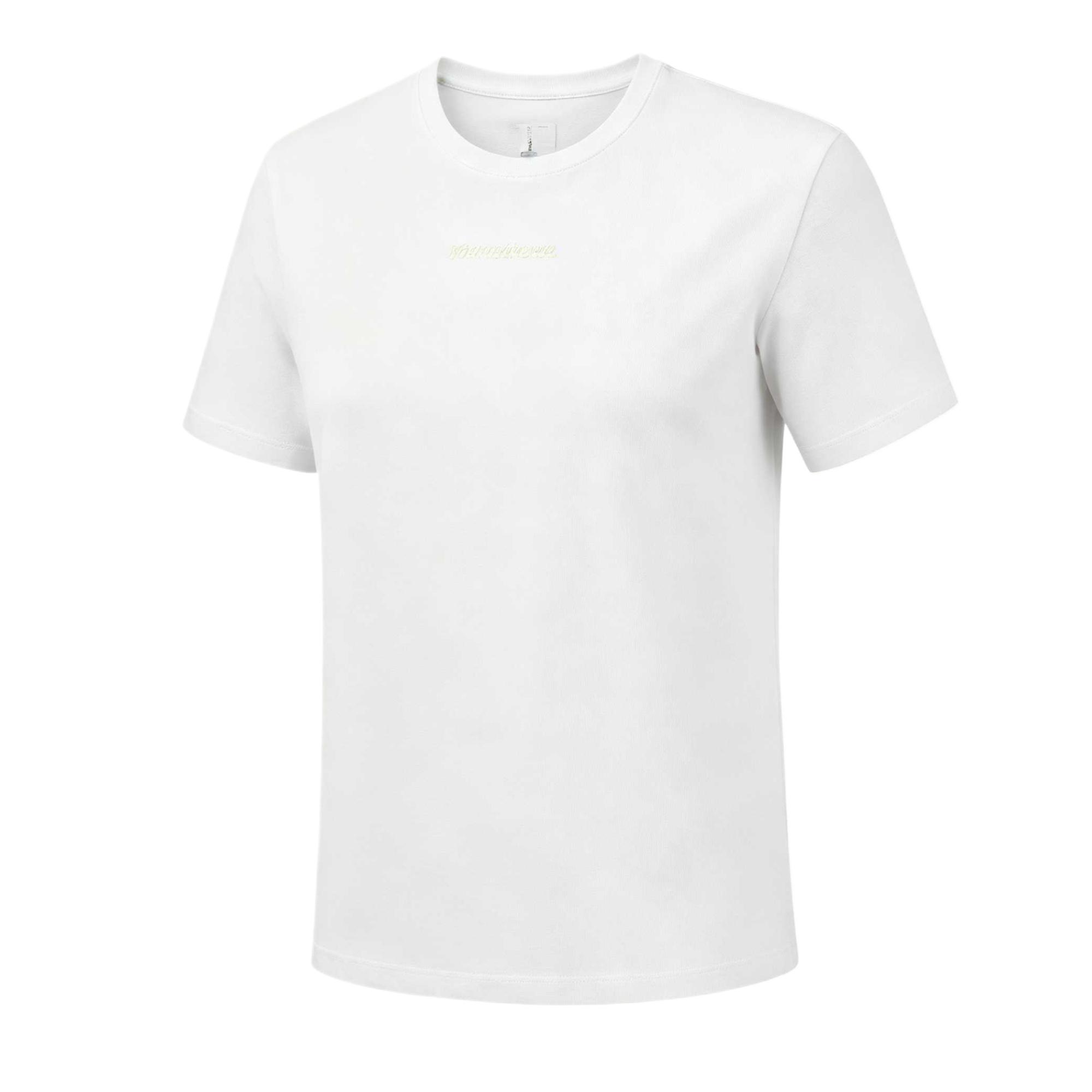 Skechers Solid Color Letter Round Neck T-Shirt Women tops P226W014-0019 S
