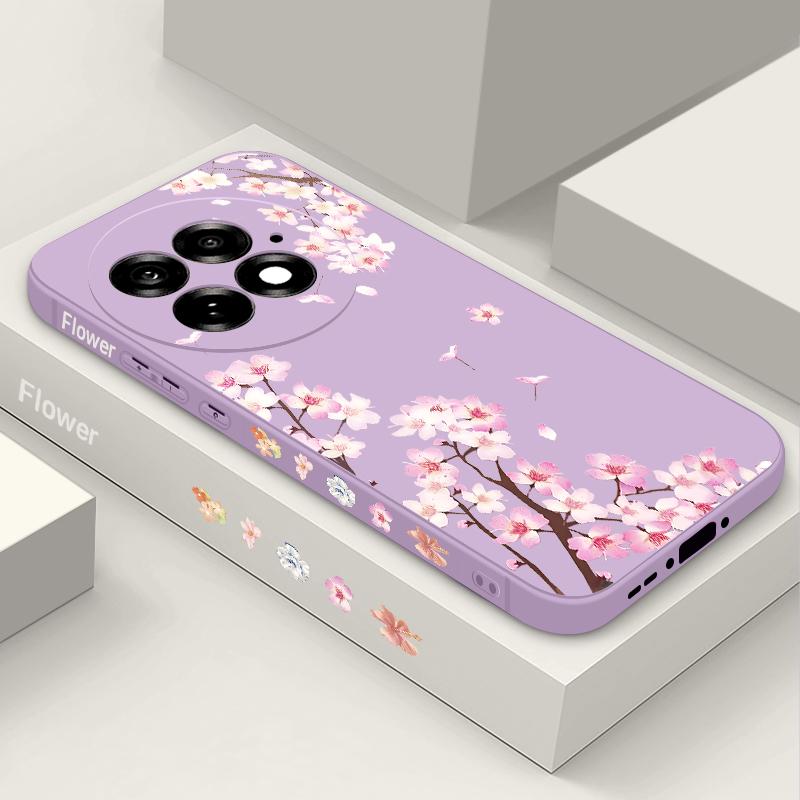 Case For OnePlus 15 13 12 Lovely Pink Peach Blossoms Pattern Shockproof TPU Silicone Soft Cover For Oneplus Nord 5G 13R 12R 11R