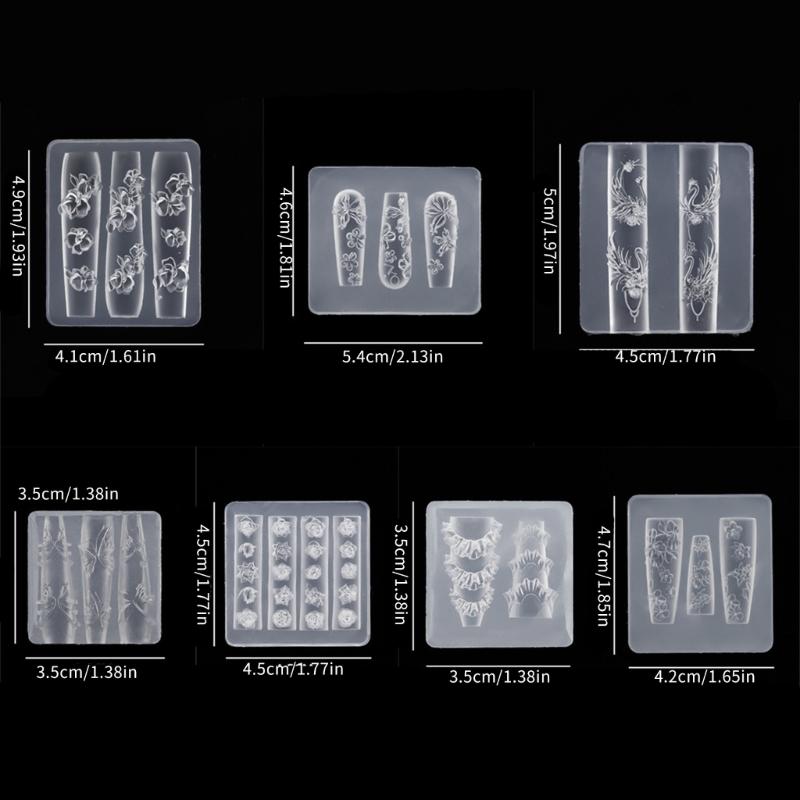 Multipurpose 3D Nail Art Silicone Mould with Butterfly and Moon Patterns Decoration for Crafting Unique Acrylic Nails