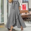 Women's Plaid Ruffle Irregular Hem High Waist Fishtail Skirt