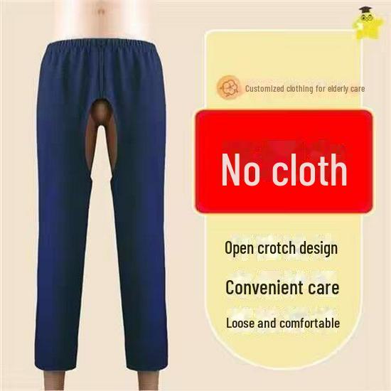 Adaptive Open-Crotch Pants for Bedridden or Incontinent Seniors - Unisex Nursing Pants for Fracture Care.
