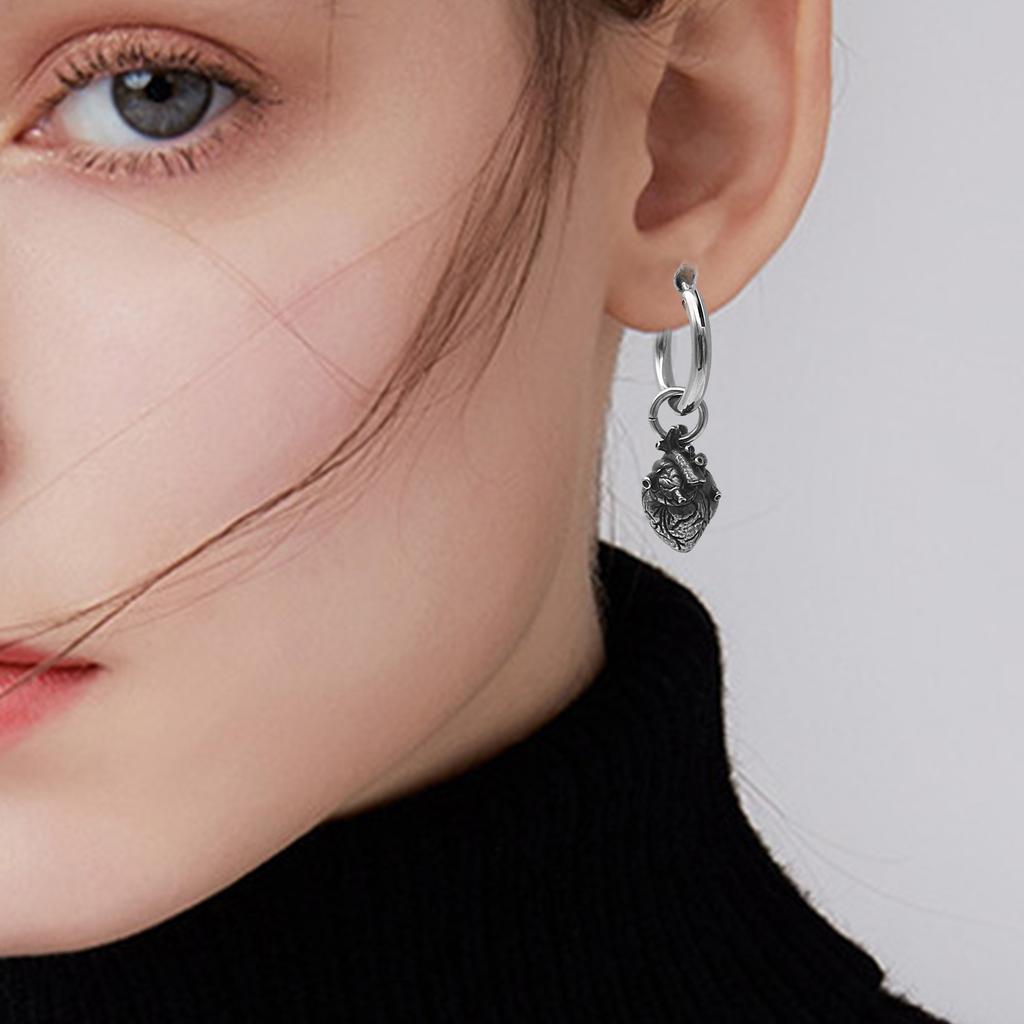 Trendy Heart Dangle Earrings Hypoallergenics Titaniums Steel Ear Rings Versatile Ear Drops Accessories for Parties