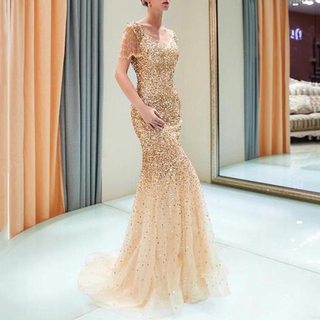 Women Sexy Showback Sexy Deep V Sleeveless Neckless Dress Long Dress