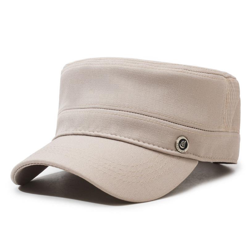 Men's Spring Summer Net Cap Flat Top Cap Outdoor Sun Hat Middle-Aged Breathable Cap