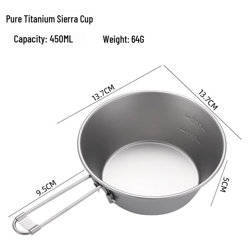 Portable Camping Kit: Outdoor Titanium Folding Sierra Cup & Storage Bag