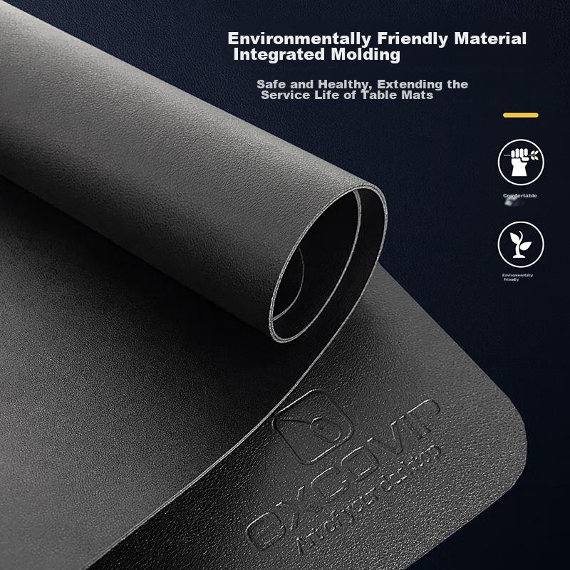 90x45 Mouse Pad, Extra Large Desk Mat, Waterproof Leather Desk Pad, Computer Mat, Keyboard Leather Tablecloth, Double-Sided Mat, Black 3764