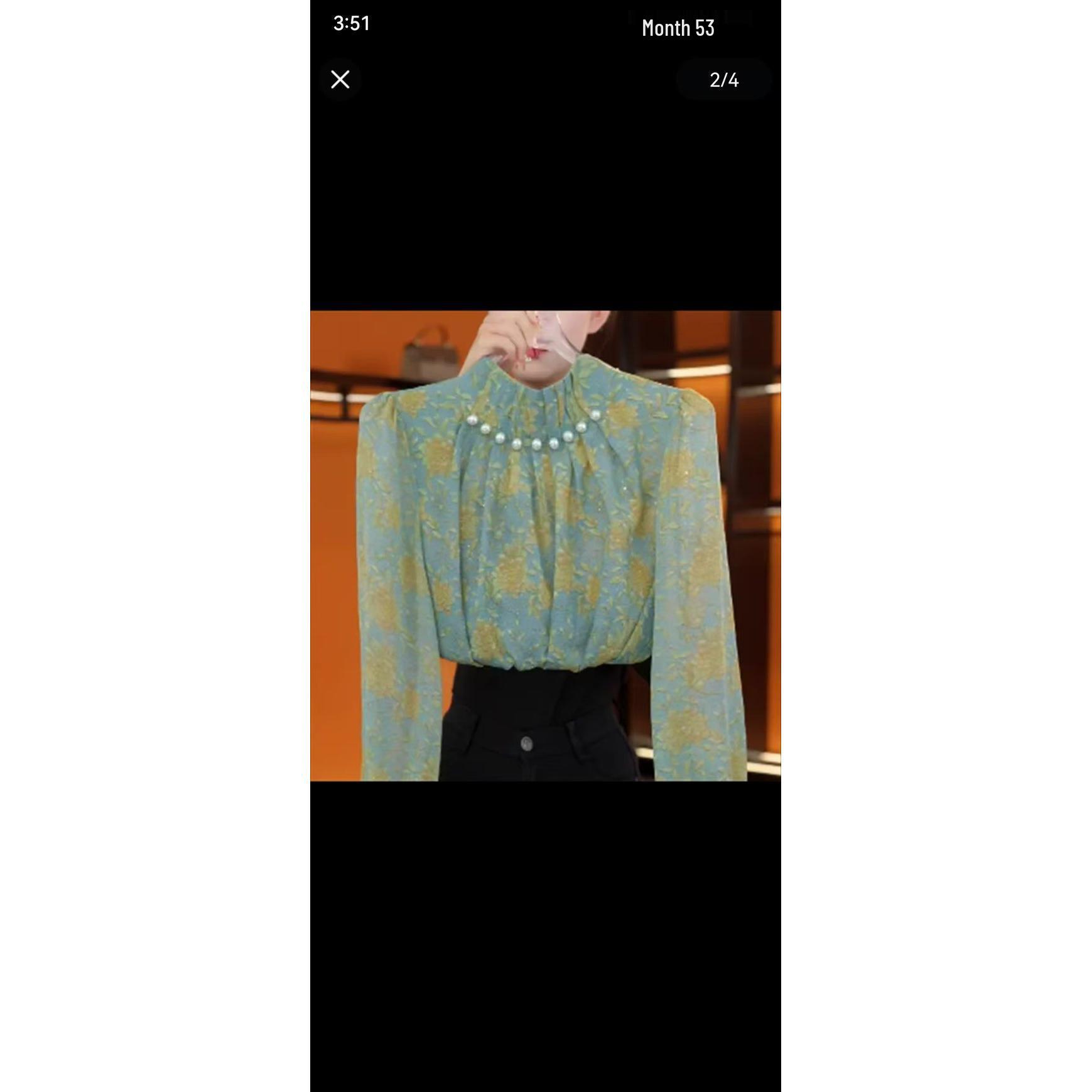 Elegant Retro Beaded Top - 2026 Spring/Summer Fashion XL (120-135 cm)