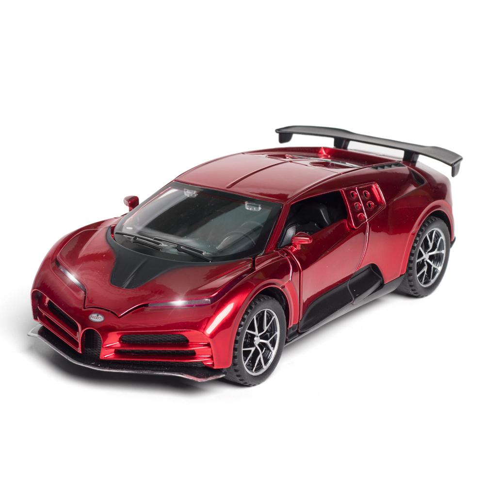Modèle de voiture moulé sous pression Bugatti Centodieci, échelle 1/32, édition 110e anniversaire, véhicule jouet à tirer avec son et lumière pour enfants, collection pour tout-petits