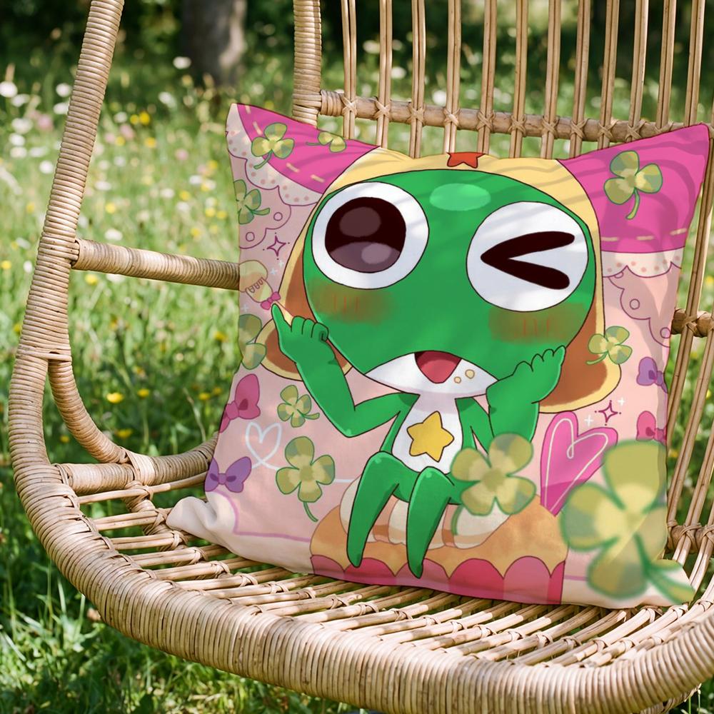 Popular KKeroro Gunsoued Cushion Cover Versatile DoubleSided Pillow Case Fit for Sofa Bed Car Daily Decor