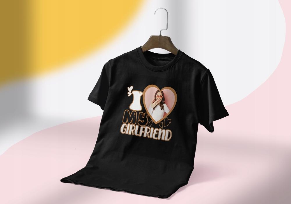 KOSZULKA MĘSKA I LOVE MY GIRLFRIEND ŚMIESZNY PREZENT WALENTYNKI roz. XL