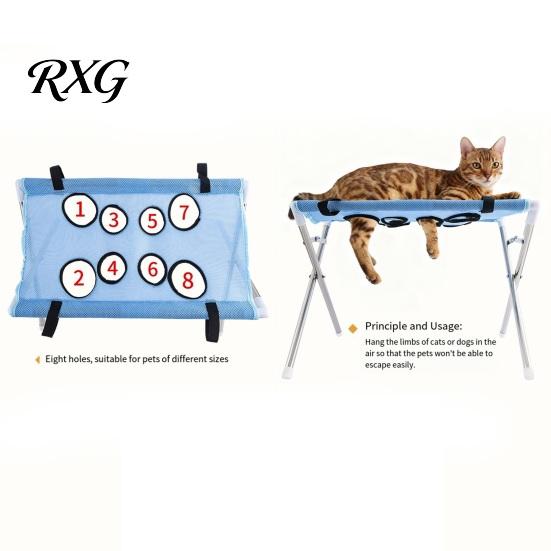 Tavolo Portatile per Toelettatura Animali Domestici, Amaca con Supporto Pieghevole, Imbracatura a 4 Fori o 8 Fori per Bagno Cani Piccoli, Stazione di Lavaggio per Gatti, Cani,