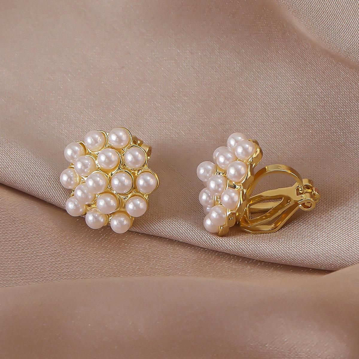 Экологичные треугольные клипсы-гвоздики с жемчугом, роскошные серьги