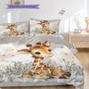Giraffe Pattern Bedding Quilt Set Quilt Cover Pillowcase Home Decoration Birthday Gift (1 * duvet cover + 2 * pillowcase, without core)